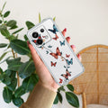 Butterfly Floral Design Transparent Silicon Case For Redmi 12 4G