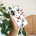 Butterfly Floral Design Transparent Silicon Case For Redmi Note 13 Pro Plus 5G