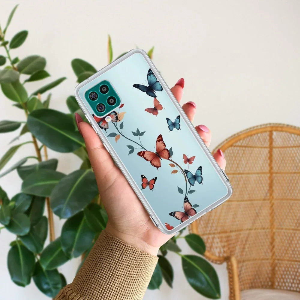 Butterfly Floral Design Anti Yellow Case For Samsung Galaxy M33