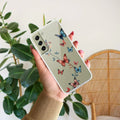 Butterfly Floral Design Transparent Silicon Case For Samsung Galaxy S21