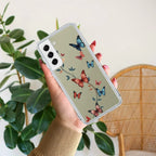 Butterfly Floral Design Anti Yellow Case For Samsung Galaxy S22 Plus 5G