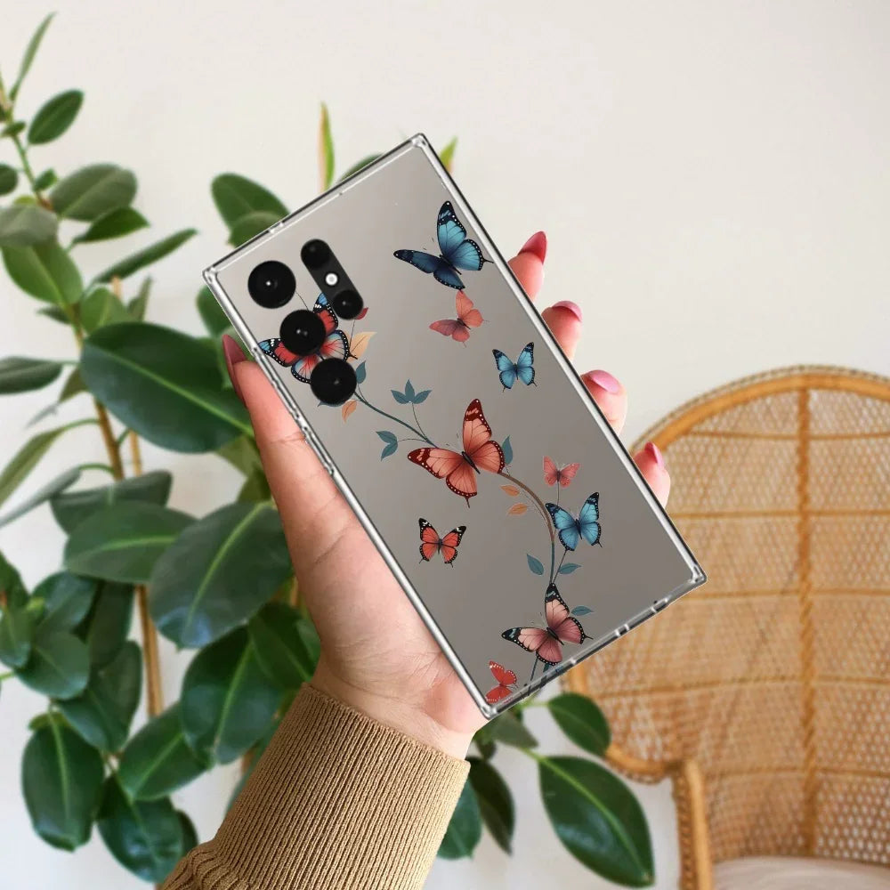 Butterfly Floral Design Anti Yellow Case For Samsung Galaxy S26 Ultra 5G