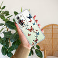 Butterfly Floral Design Transparent Silicon Case For Vivo X90 5G