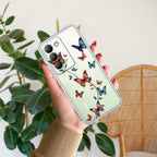 Butterfly Floral Design Transparent Silicon Case For Vivo T3 5G