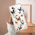 Butterfly Floral Design Transparent Silicon Case For Vivo T4 Ultra 5G