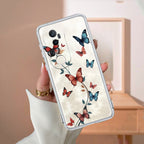 Butterfly Floral Design Transparent Silicon Case For Vivo T4 Ultra 5G