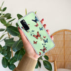 Butterfly Floral Design Transparent Silicon Case For Vivo V20 SE
