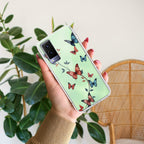 Butterfly Floral Design Transparent Silicon Case For Vivo V21e 5G