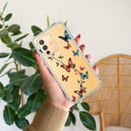 Butterfly Floral Design Transparent Silicon Case For Vivo V23 Pro 5G