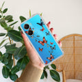 Butterfly Floral Design Transparent Silicon Case For Vivo Y73