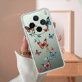 Butterfly Floral Design Transparent Silicon Case For Vivo X200T 5G