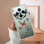 Butterfly Floral Design Transparent Silicon Case For Vivo V23 5G