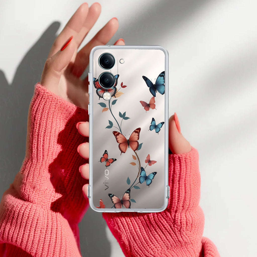 Butterfly Floral Design Anti Yellow Case For Vivo T4 Lite 5G