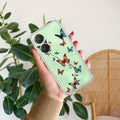 Butterfly Floral Design Transparent Silicon Case For Vivo Y27 4G