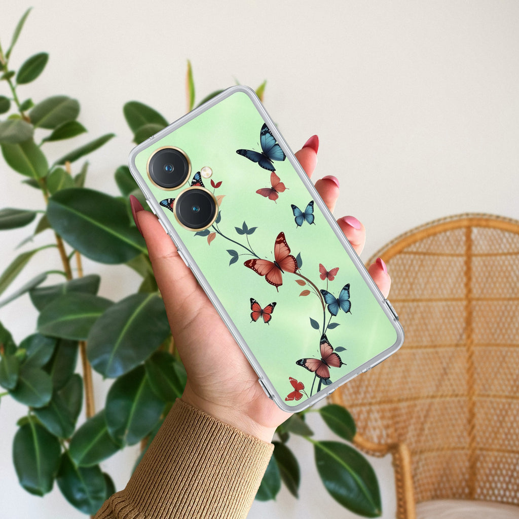 Butterfly Floral Design Anti Yellow Case For Vivo Y27 4G