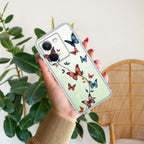 Butterfly Floral Design Transparent Silicon Case For Vivo T4 Ultra 5G
