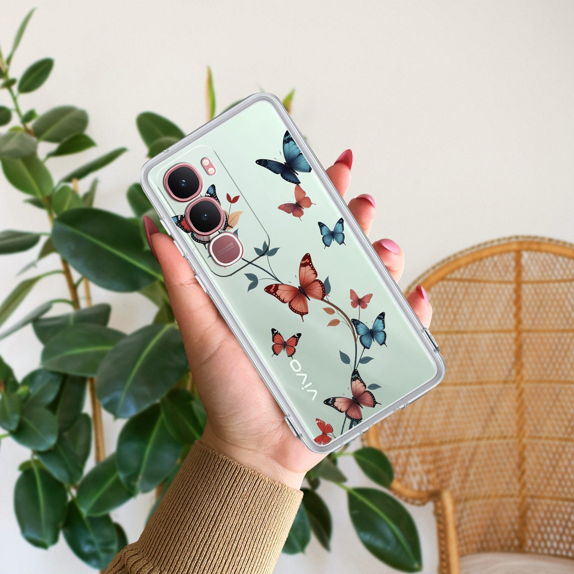 Butterfly Floral Design Anti Yellow Case For Vivo Y31 5G