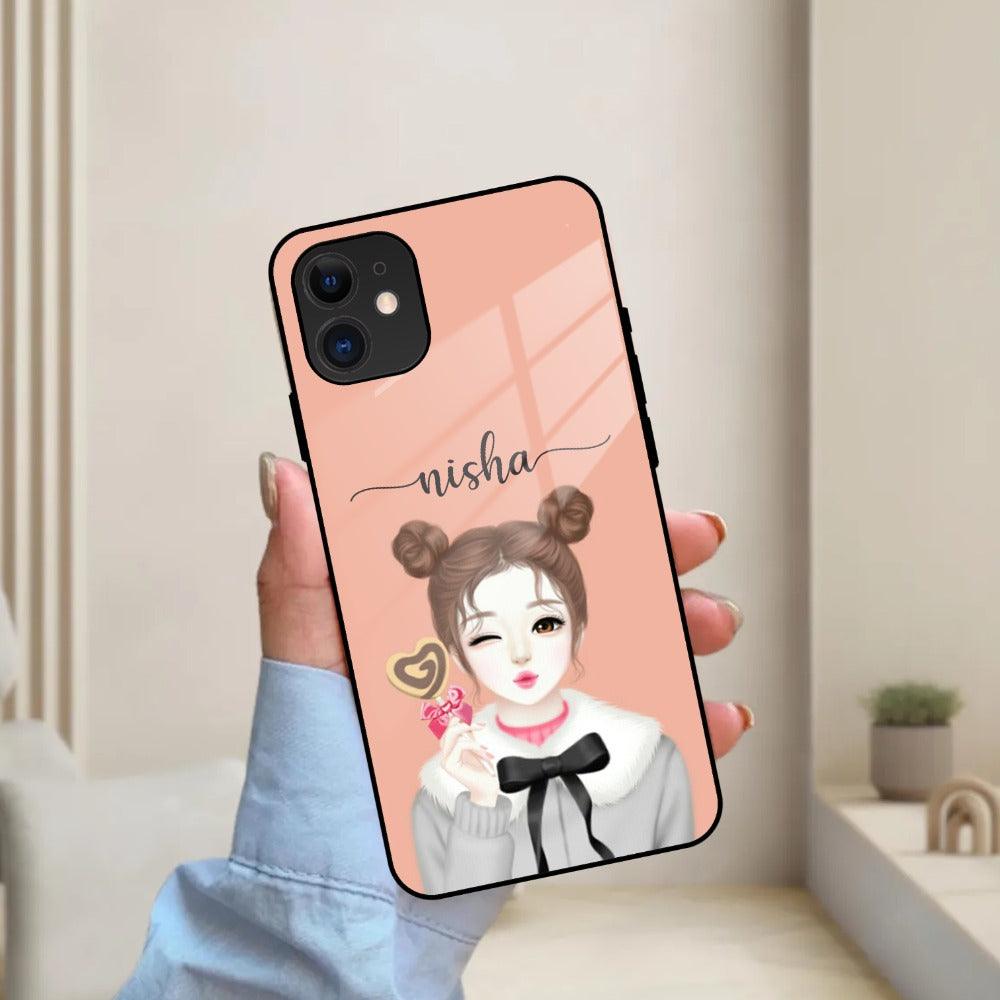 Candy Wink Customize Glass Case Cover For iPhone