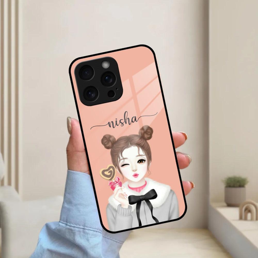 Candy Wink Customize Glass Case Cover For iPhone