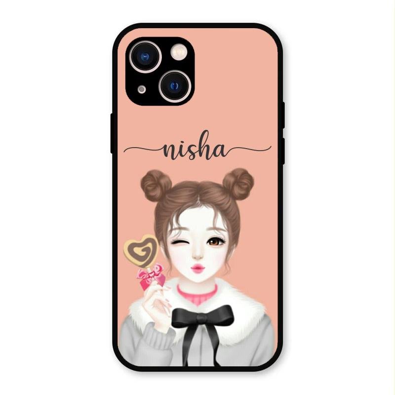 Candy Wink Customize Glass Case Cover For iPhone 13