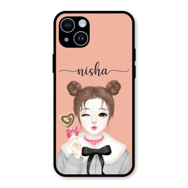 Candy Wink Customize Glass Case Cover For iPhone 14 Plus
