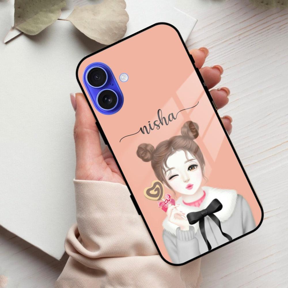 Candy Wink Customize Glass Case Cover For iPhone