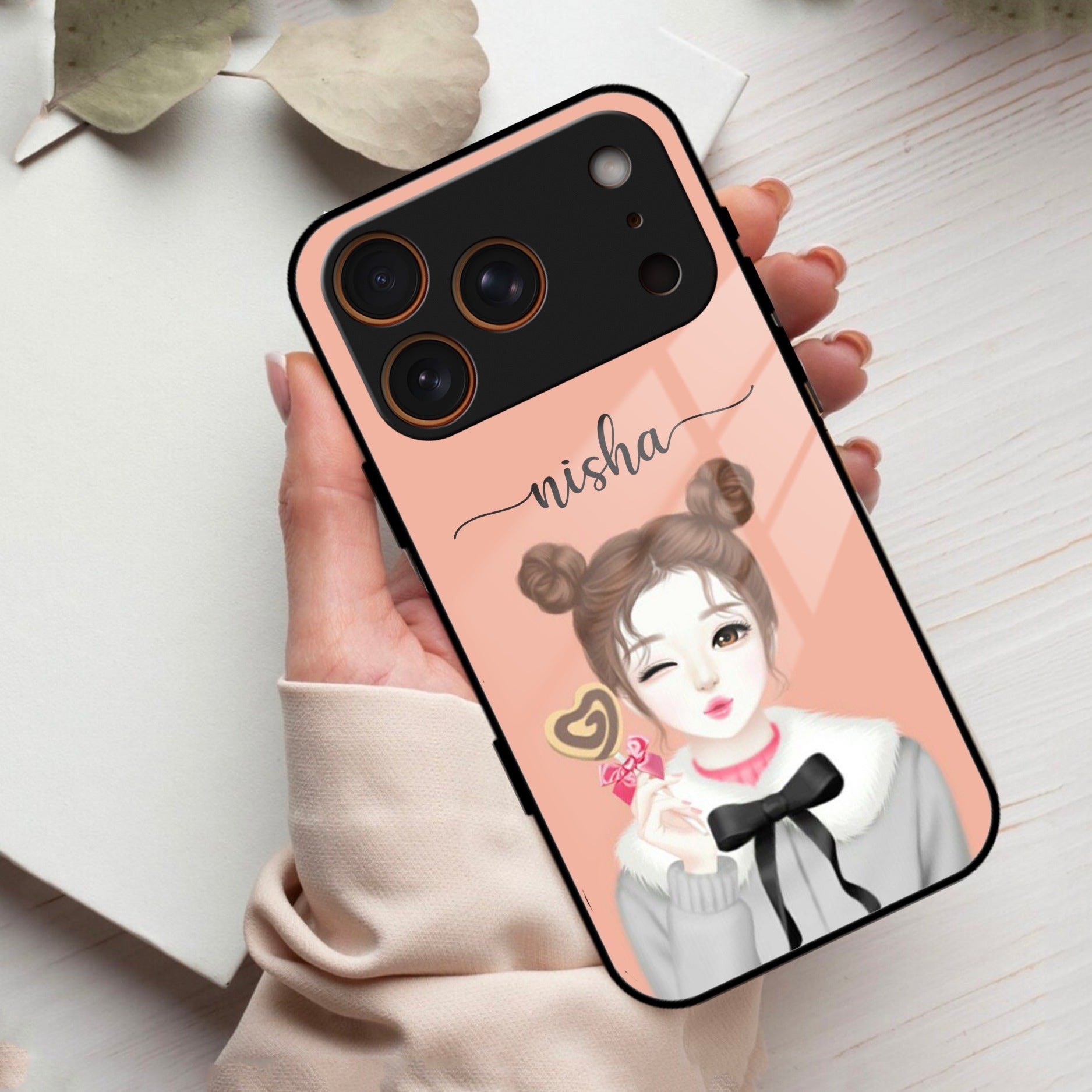 Candy Wink Customize Glass Case Cover For iPhone 17 Pro Max