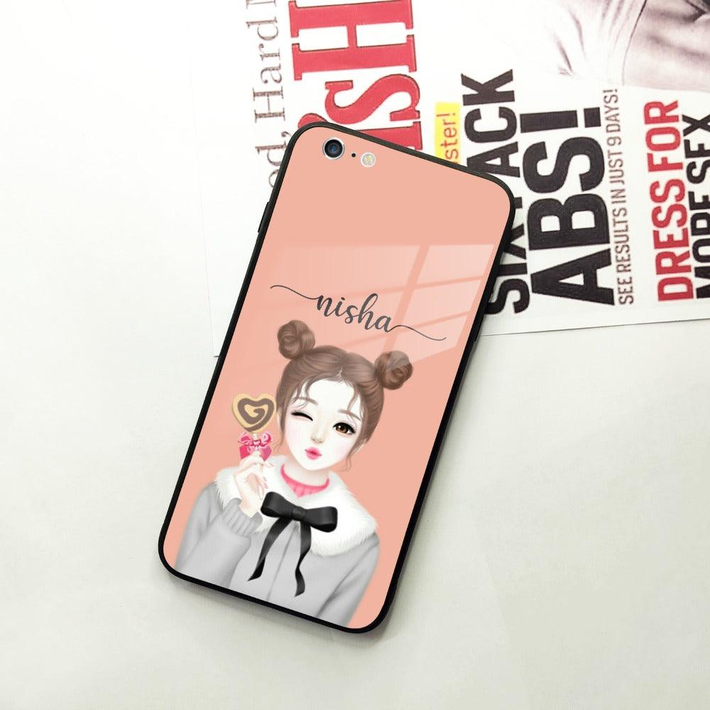 Candy Wink Customize Glass Case Cover For iPhone