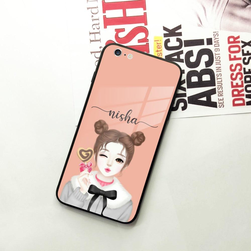 Candy Wink Customize Glass Case Cover For iPhone