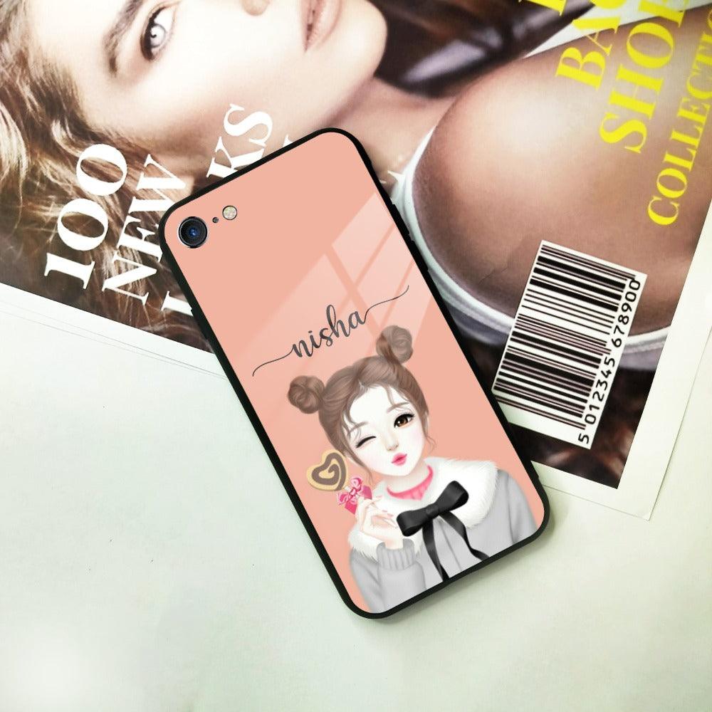 Candy Wink Customize Glass Case Cover For iPhone