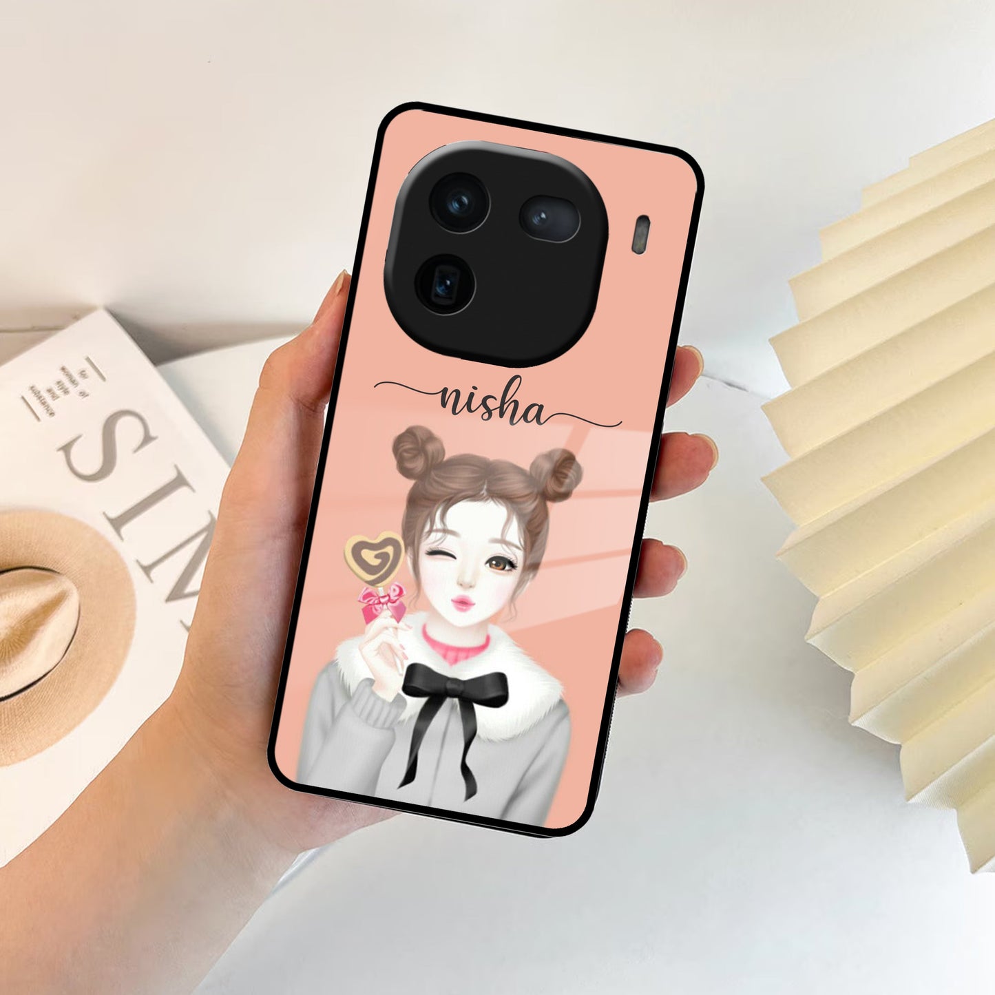Candy Wink Customize Glass Case Cover For iQOO