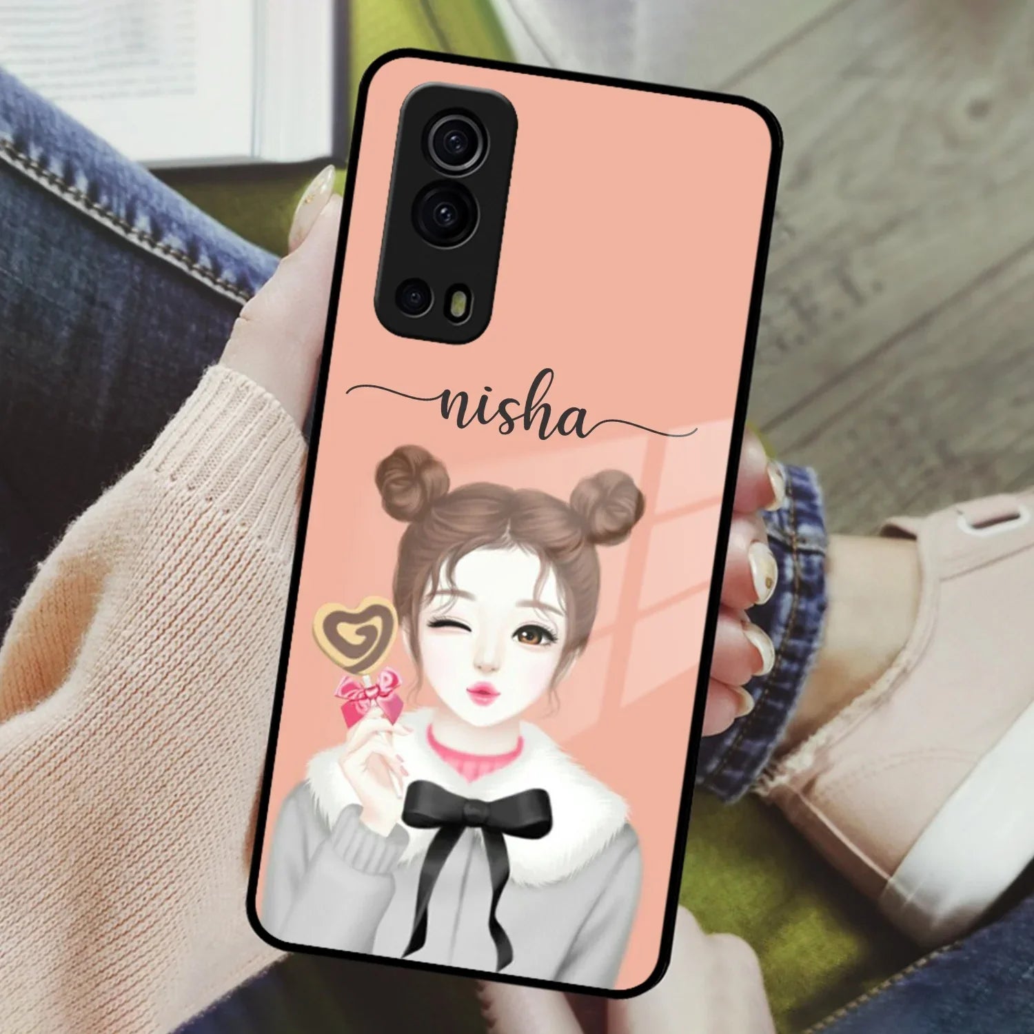 Candy Wink Customize Glass Case Cover For Vivo - ShopOnCliQ
