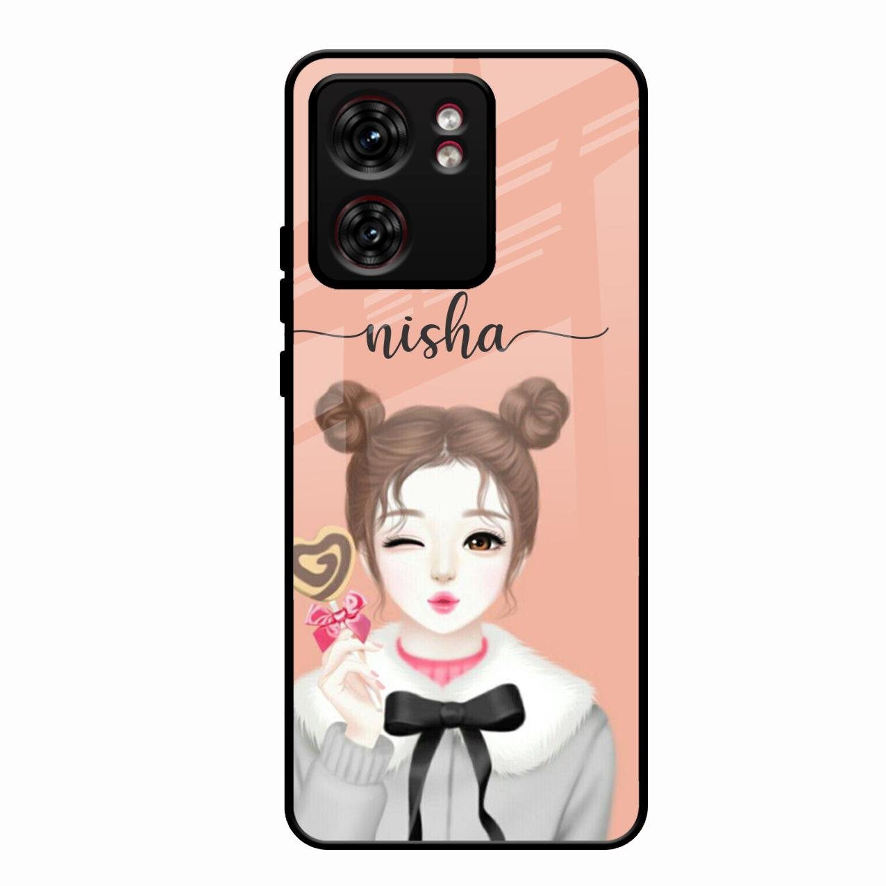 Candy Wink Customize Glass Case Cover For Motorola Edge 40