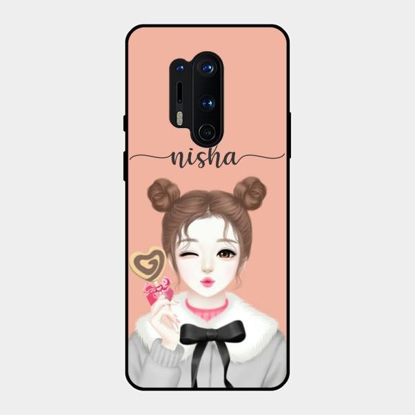 Candy Wink Customize Glass Case Cover For Oneplus 8 Pro