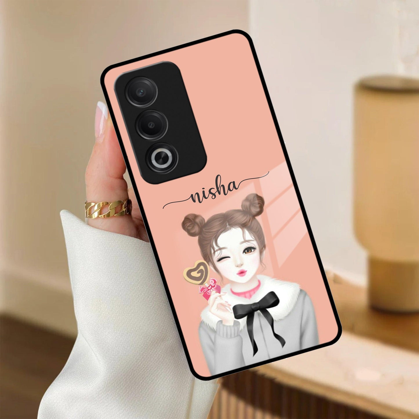 Candy Wink Customize Glass Case Cover For Oppo