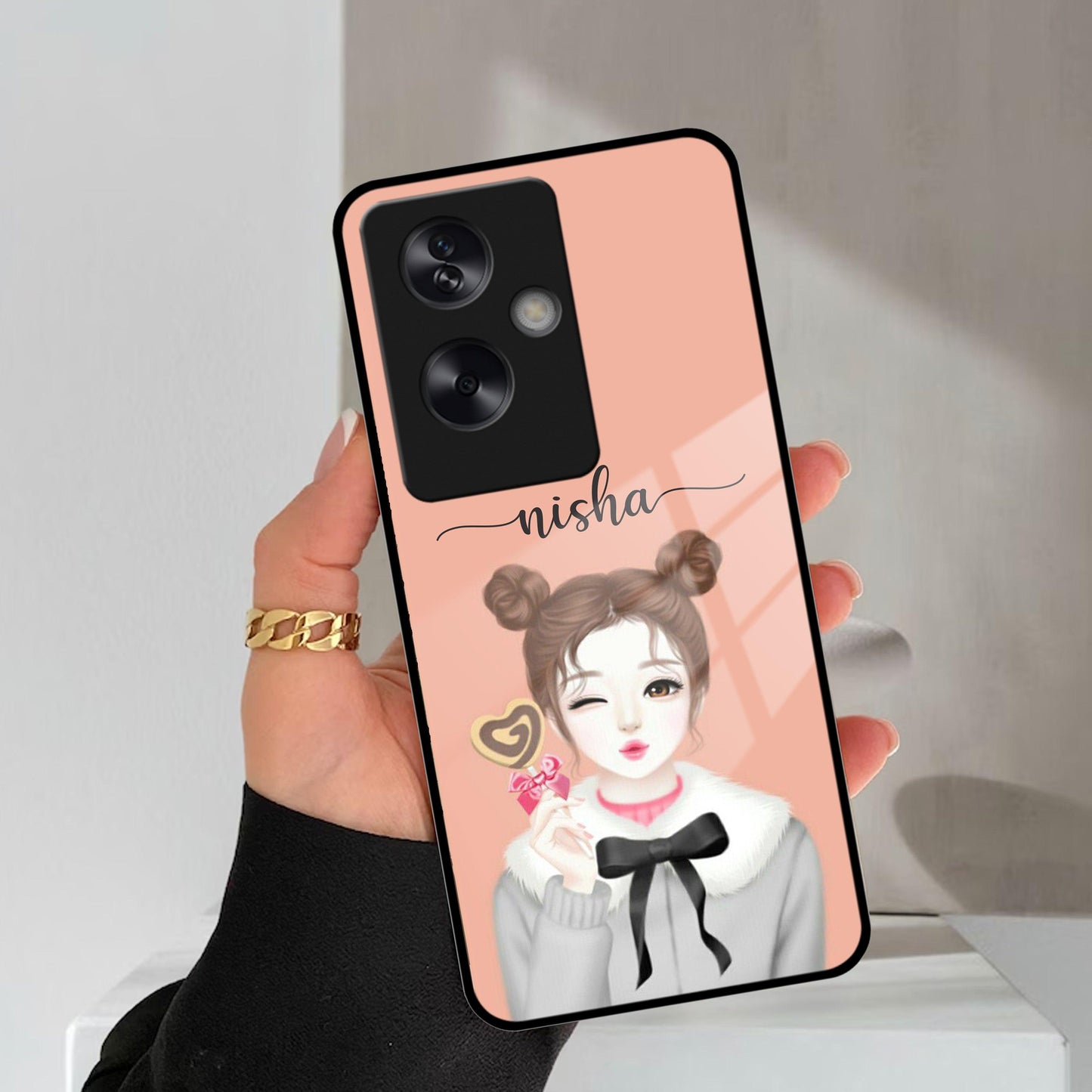 Candy Wink Customize Glass Case Cover For Oppo