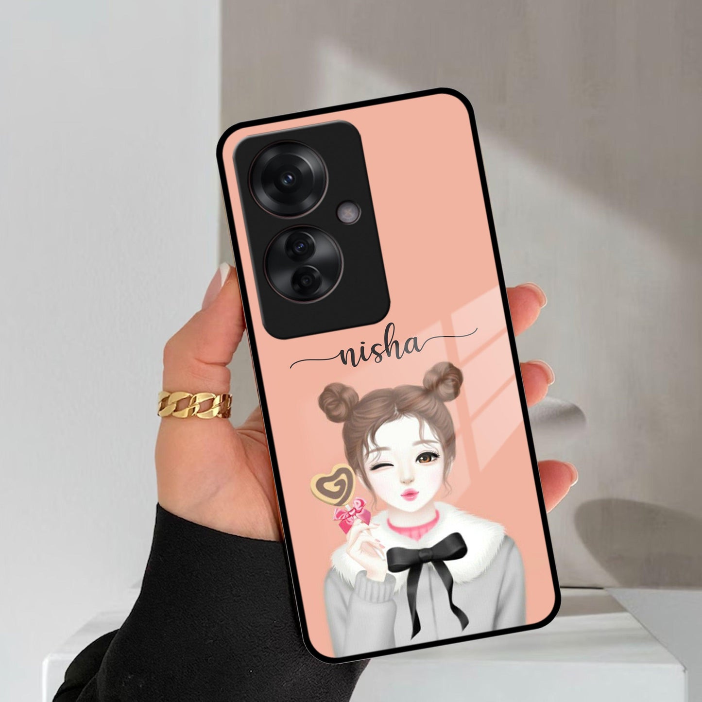 Candy Wink Customize Glass Case Cover For Oppo