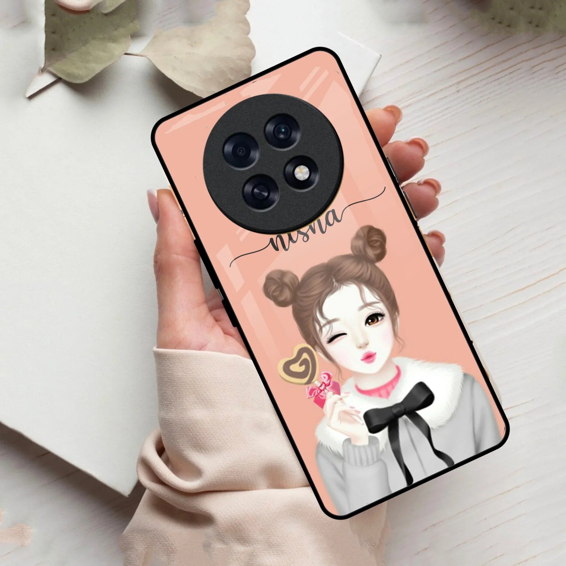 Candy Wink Customize Glass Case Cover For Oppo