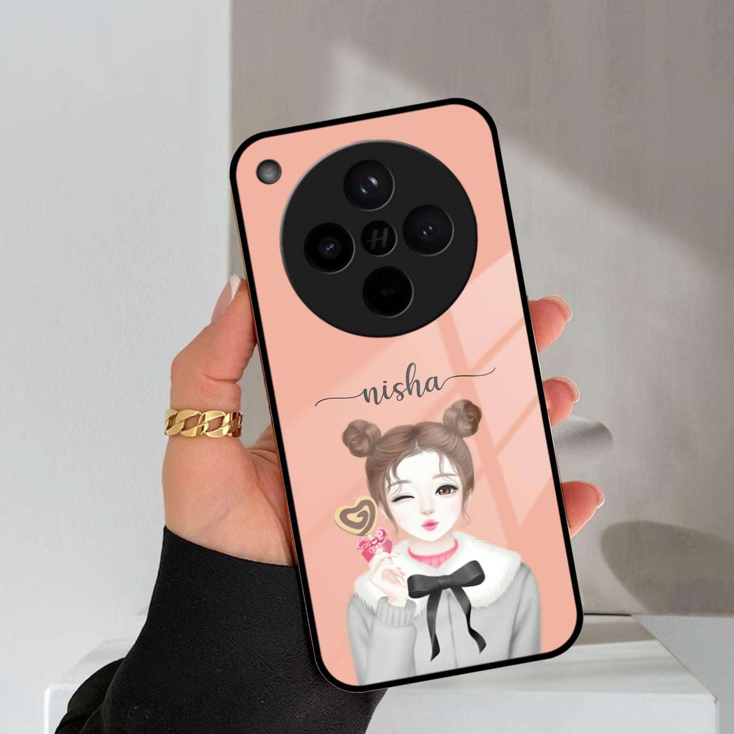 Candy Wink Customize Glass Case Cover For Oppo