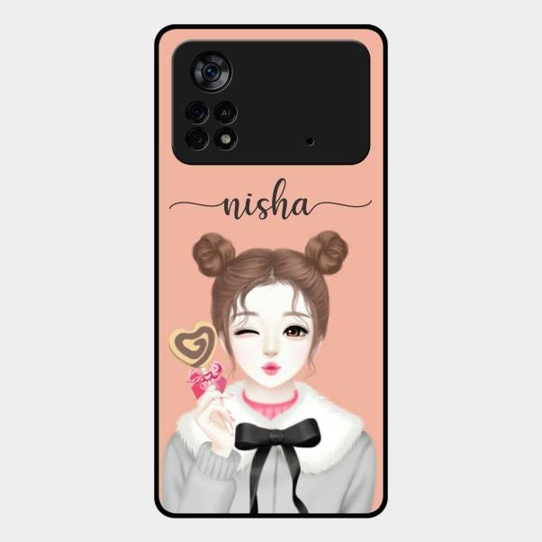 Candy Wink Customize Glass Case Cover For Poco X4 Pro 5G