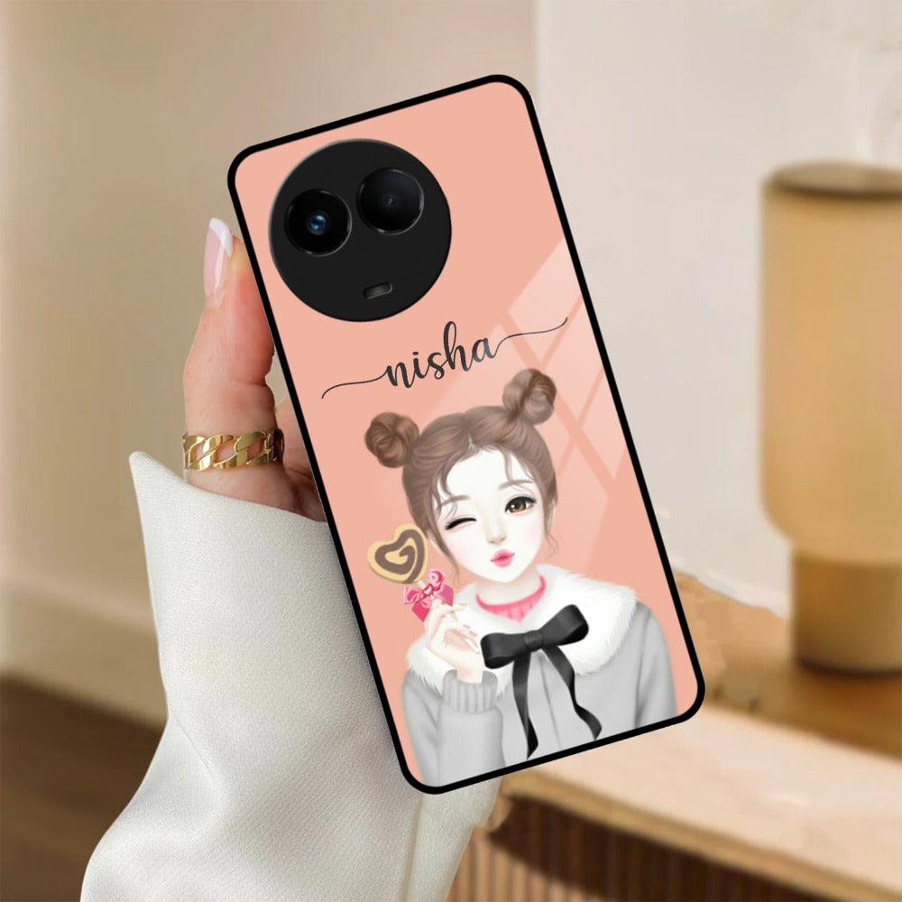 Candy Wink Customize Glass Case Cover For Realme/Narzo