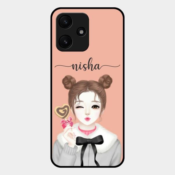 Candy Wink Customize Glass Case Cover For Redmi 12 5G