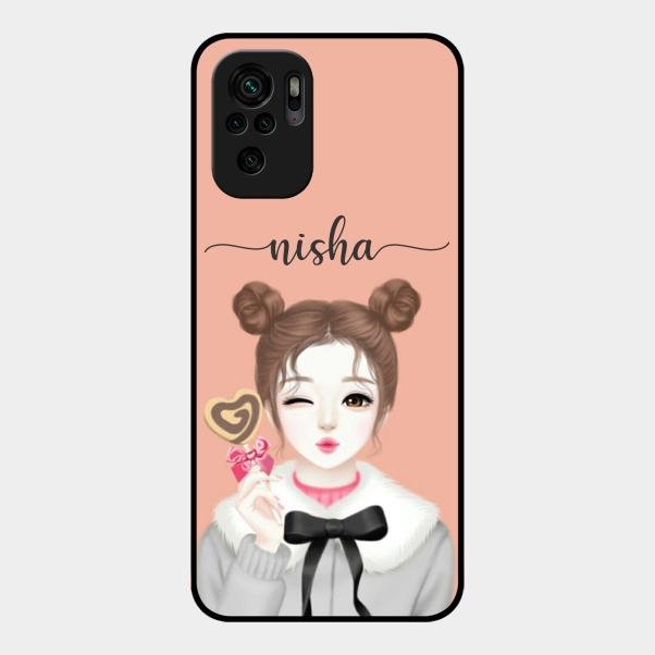 Candy Wink Customize Glass Case Cover For Redmi Note 10
