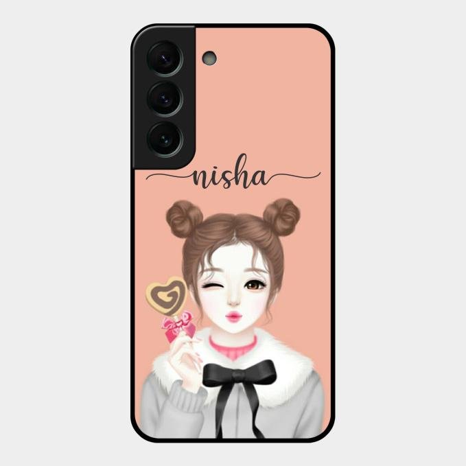 Candy Wink Customize Glass Case Cover For Samsung Galaxy S22 Plus 5G