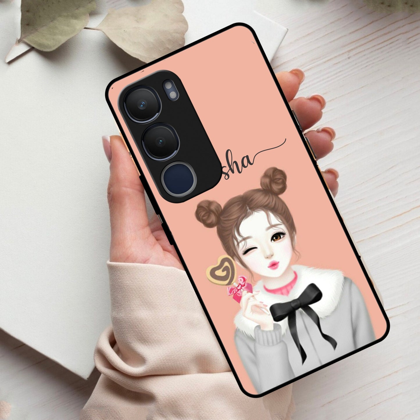Candy Wink Customize Glass Case Cover For Vivo