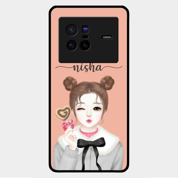 Candy Wink Customize Glass Case Cover For Vivo X80 5G