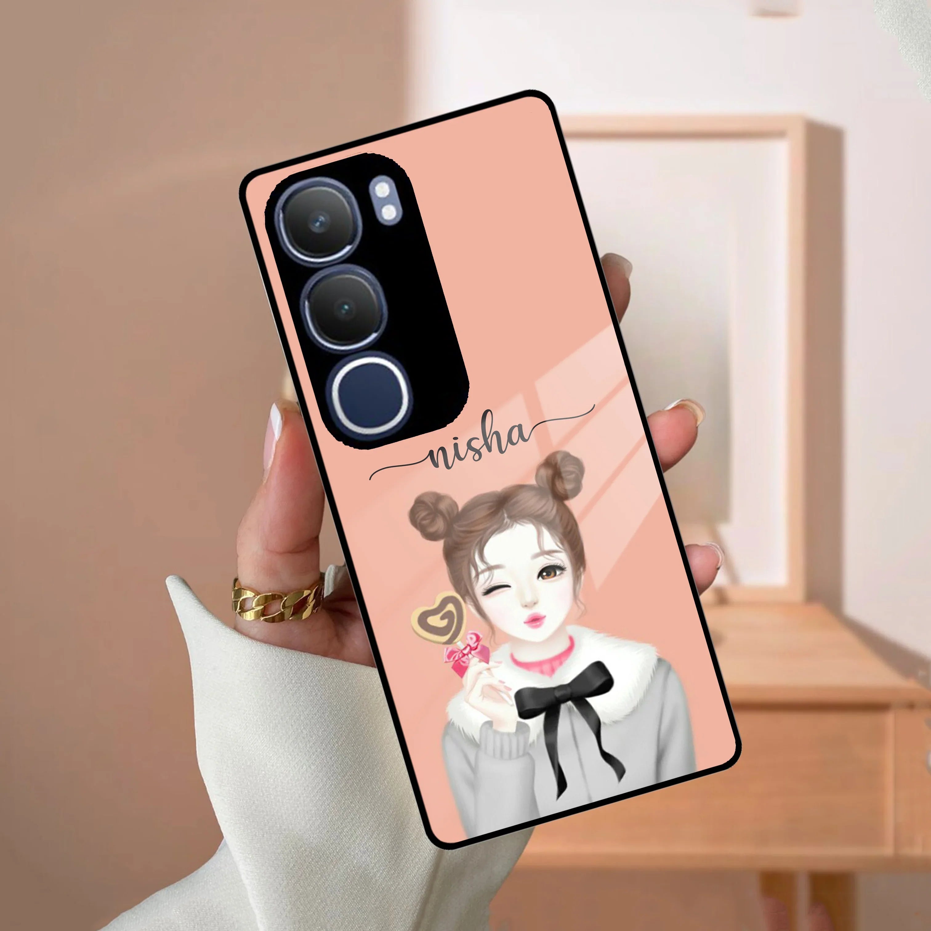 Candy Wink Customize Glass Case Cover For Vivo - ShopOnCliQ