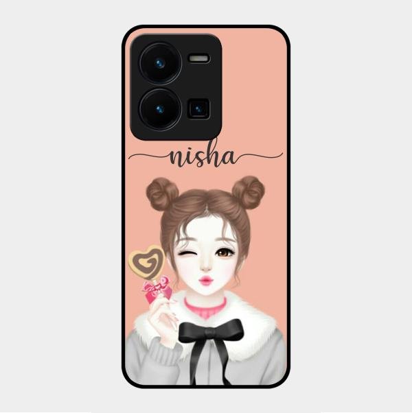 Candy Wink Customize Glass Case Cover For Vivo Y35