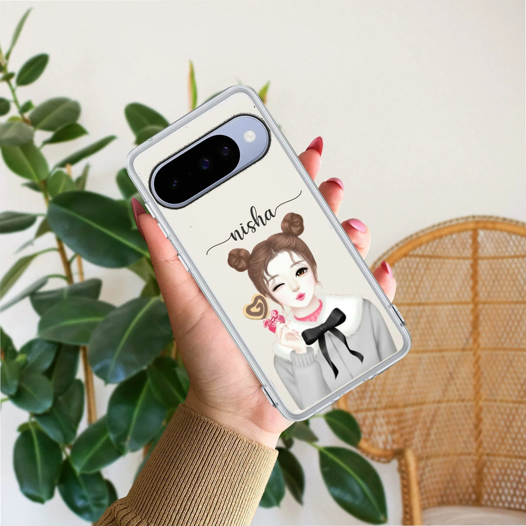 Candy Wink Customize Transparent Silicon Case For Google Pixel 10