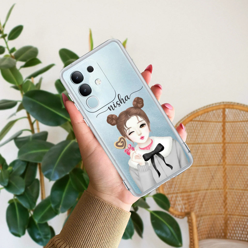 Candy Wink Customize Transparent Silicon Case For iQOO Neo 7 5G